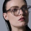 MENS WOMEN GREY CLEAR OVERSIZED OPTICAL EYEWEAR FRAME