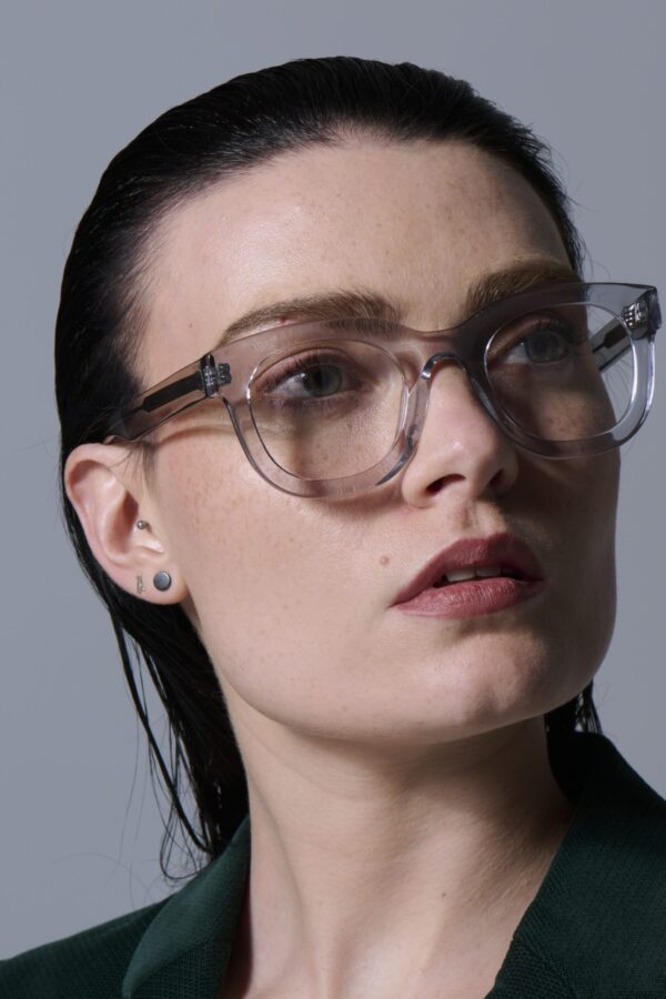 MENS WOMEN GREY CLEAR OVERSIZED OPTICAL EYEWEAR FRAME